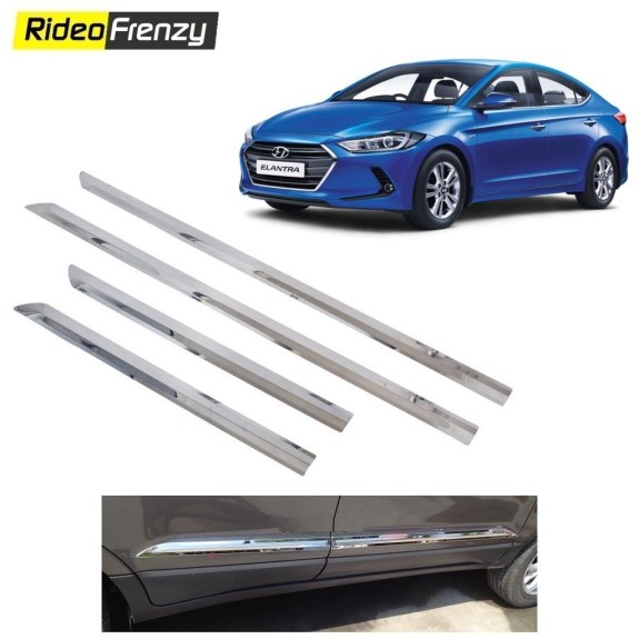 Buy Stainless Steel Hyundai Elantra Chrome Side Beading at low prices-RideoFrenzy