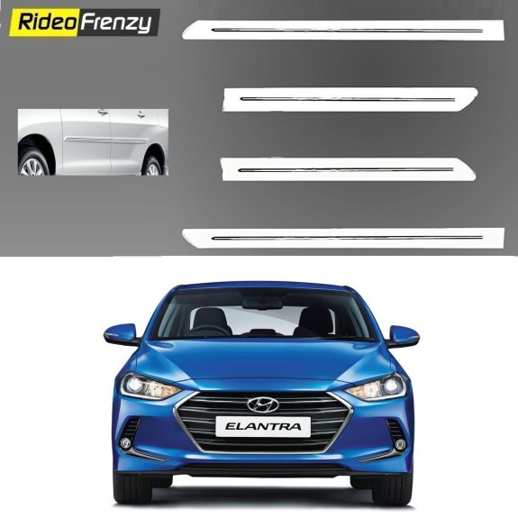 Buy Hyundai Elantra White Chromed Side Beading at low prices-RideoFrenzy