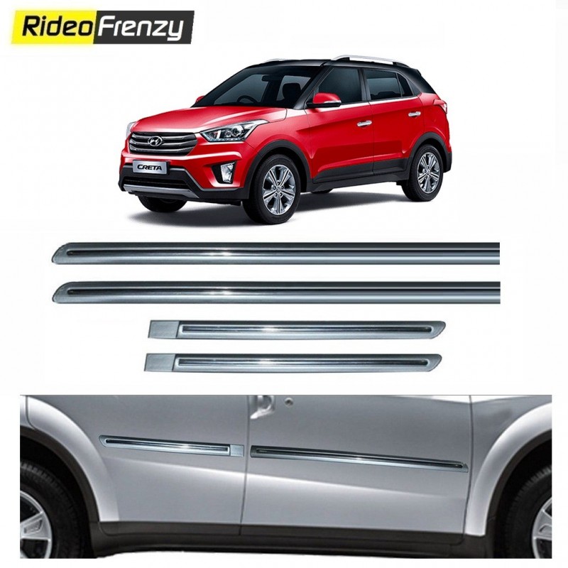 Buy Hyundai Creta Silver Chromed Side Beading at low prices-RideoFrenzy