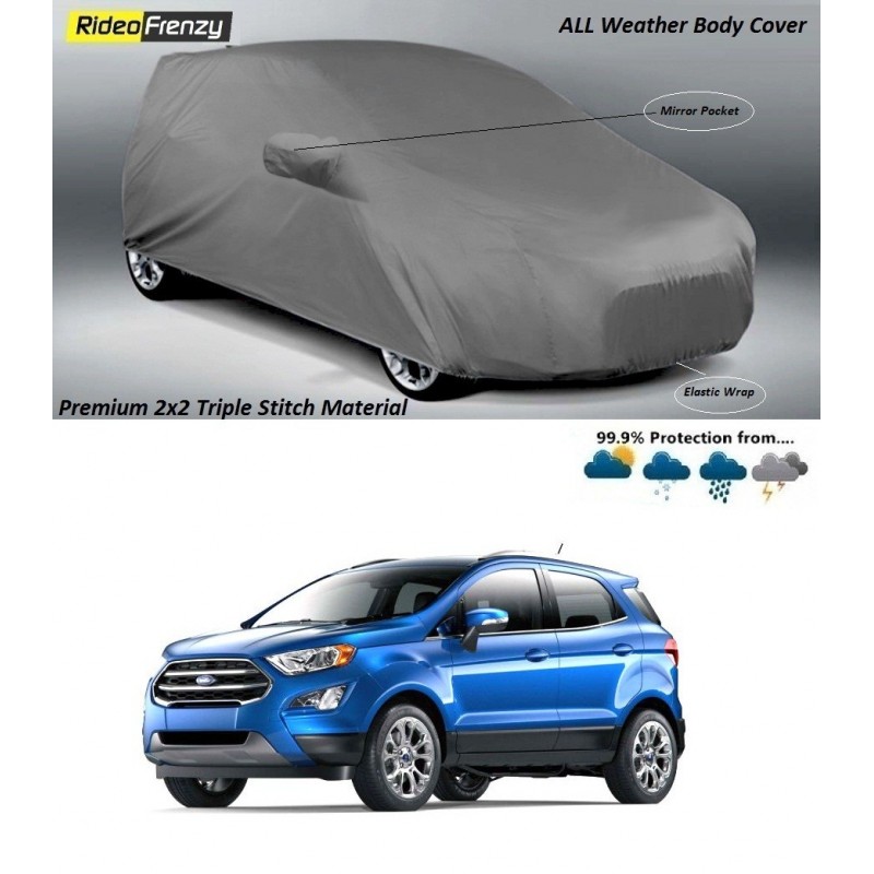  Compre la cubierta de carrocería Ford Ecosport de tela premium con bolsillos laterales para espejos a precios bajos-RideoFrenzy