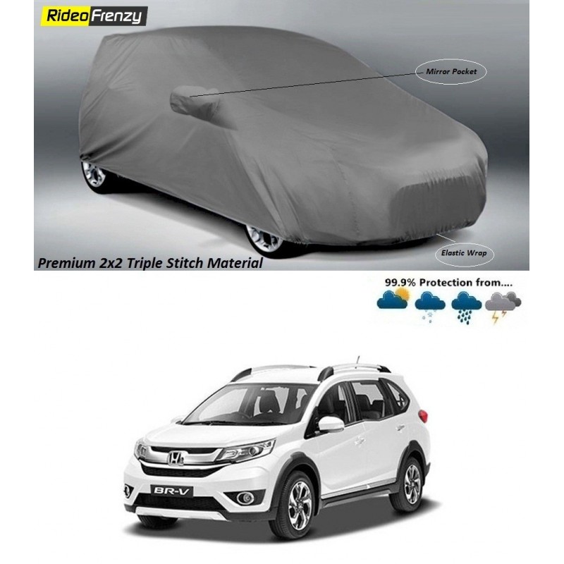 Buy Premium Fabric Honda BRV Body Cover with Side Mirror Pockets at low prices-RideoFrenzy