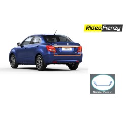 Buy Maruti Suzuki Dzire 2017 Chrome License Plate Garnish | Original