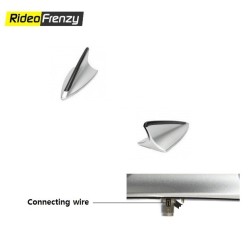 Buy Silver-Black Shark Fin Antenna with connection wire port at low prices-RideoFrenzy