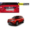 Buy Vitara Brezza License Plate Emblem Chrome Garnish | Triple Layer Chrome Plating