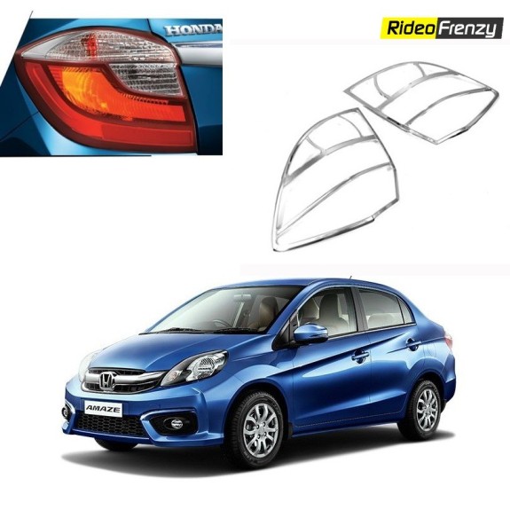 Buy Premium Honda Amaze Chrome Tail Light Covers online at low prices-RideoFrenzy