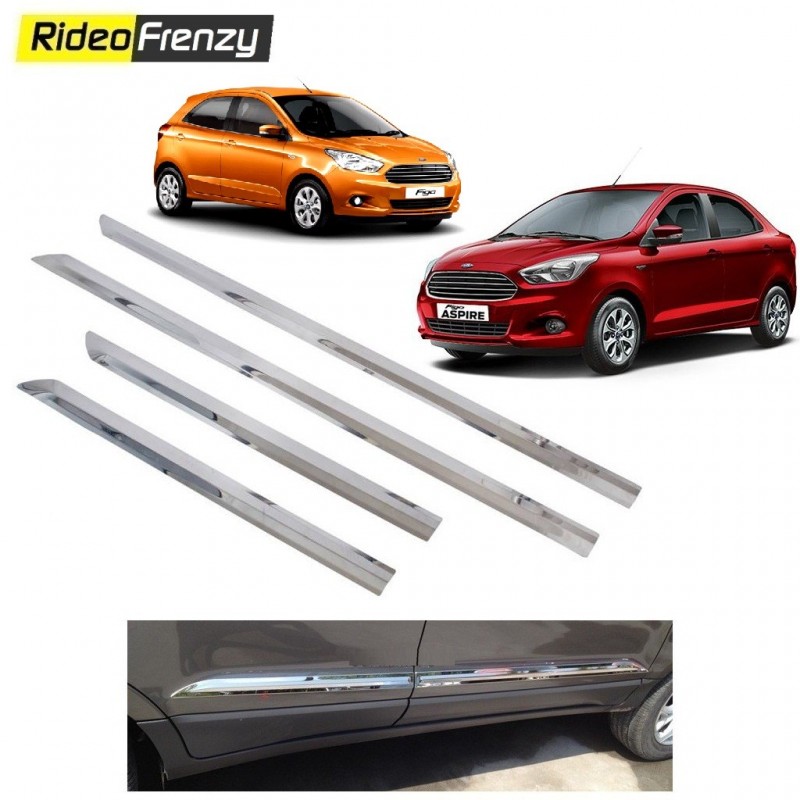 Buy Stainless Steel Chrome Side Beading for Figo Aspire/New Figo at low prices-RideoFrenzy