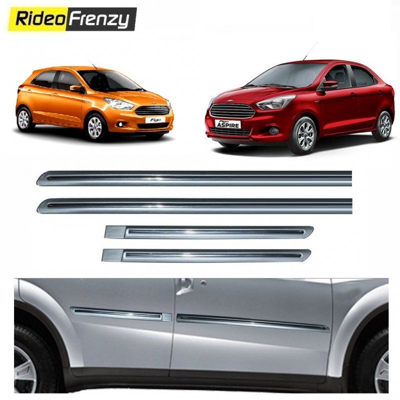 Buy Silver Chromed Side Beading for Figo Aspire/New Figo at low prices-RideoFrenzy