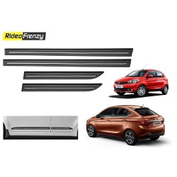 Buy Tata Tiago & Tigor Black Chrome inserted Side Beading at low prices-RideoFrenzy