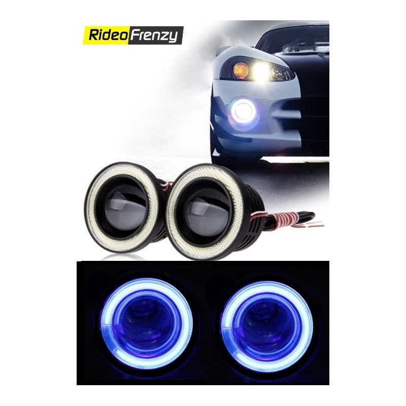 Autokun 4.5 Inch Led Fog Lights with White Halo Ring Angel Eyes 1 Pair 4.5 Passing Lamps DRL bulb Fog Lamp 