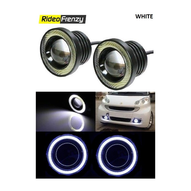 Buy LED Projector Fog Light with White Angel Eye Online India | Top Selling