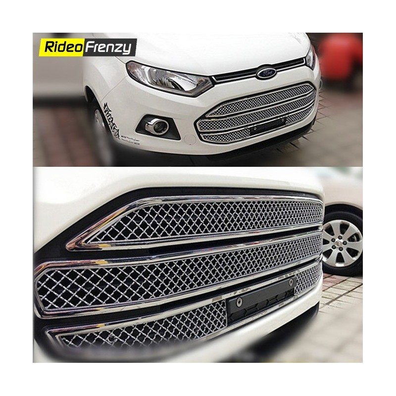 Buy Glossy Ford Ecosport Front Chrome Grill Covers at low prices-RideoFrenzy