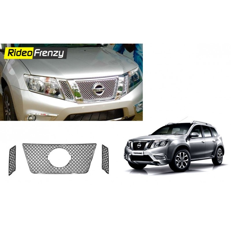 Buy Premium Glossy Nissan Terrano Front Chrome Grill at low prices-RideoFrenzy