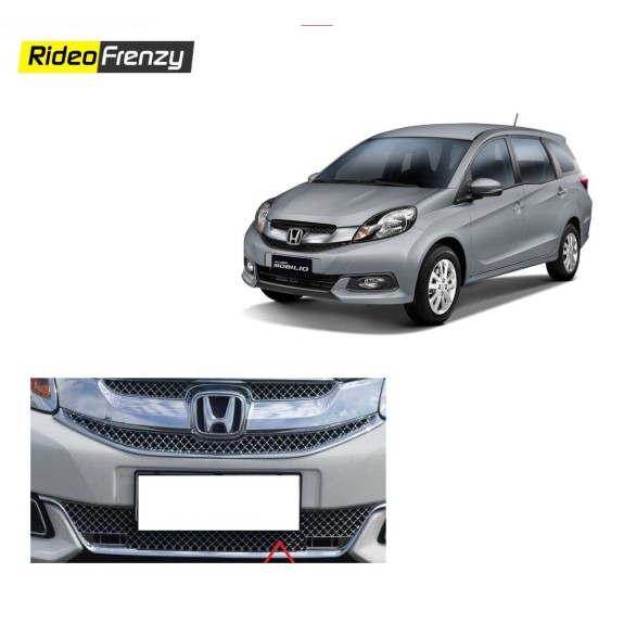 Buy Super Glossy Honda Mobilio Chrome Grill Covers (upper+lower) at low prices-RideoFrenzy