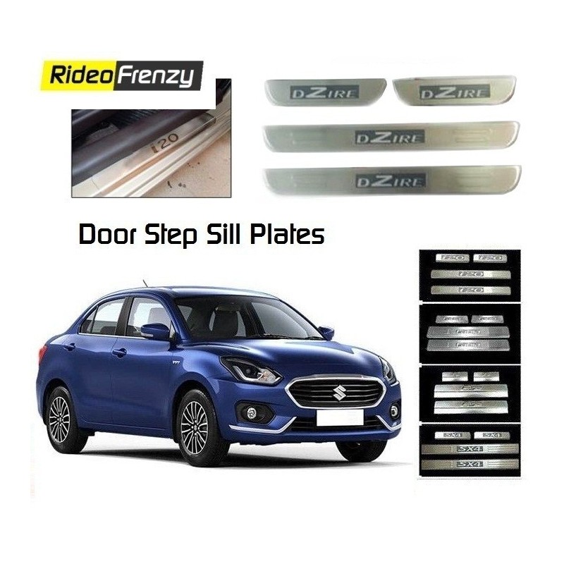 Buy Maruti Dzire 2017 Door Sill /Scuff Plate Online| Stainless Steel | COD | EMI