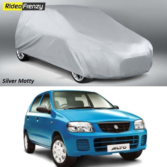 Buy Heavy Duty Silver Matty Maruti Alto Car Body Cover at low prices-RideoFrenzy