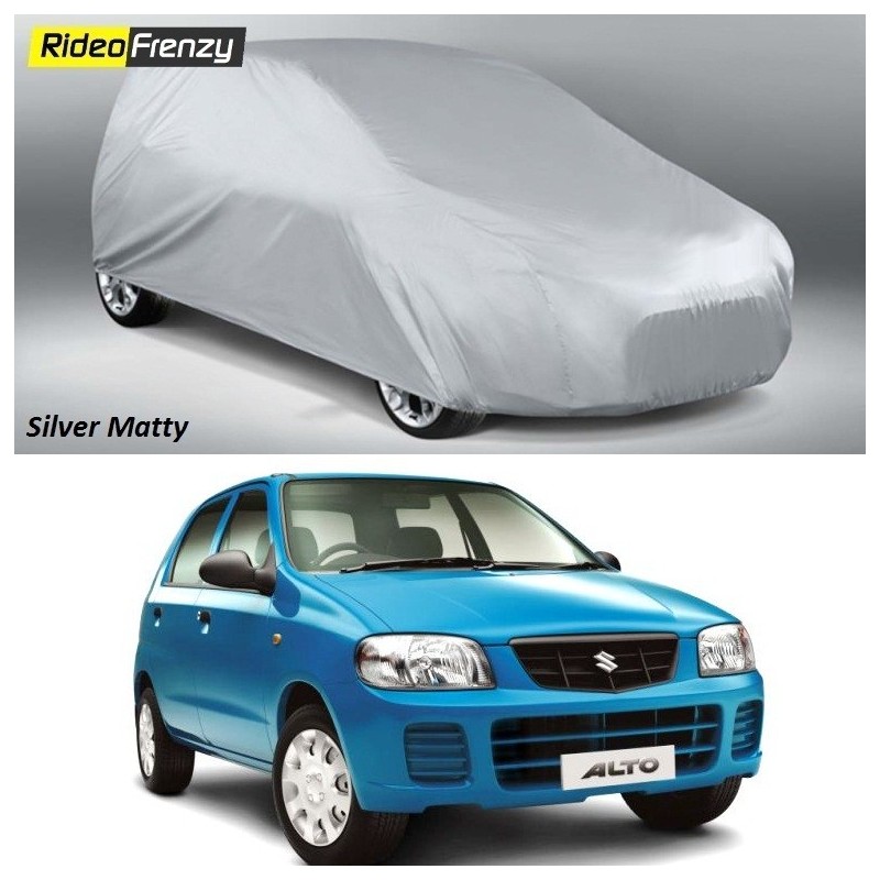 Buy Heavy Duty Silver Matty Maruti Alto Car Body Cover at low prices-RideoFrenzy
