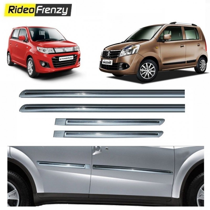 Buy Maruti WagonR & Stingray Silver Chrome Side beading online at low prices-RideoFrenzy
