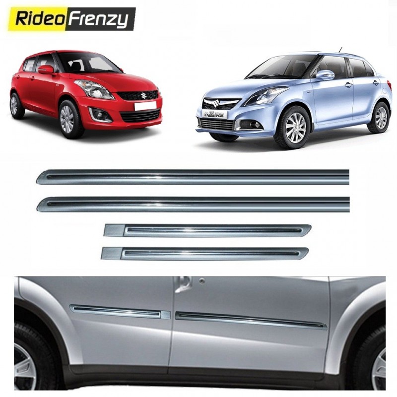 Buy Maruti Swift &  Dzire Silver Chrome Side beading online at low prices-RideoFrenzy