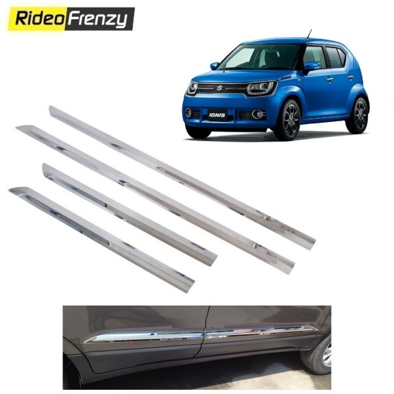 Buy Stainless Steel Maruti Ignis Chrome Side Beading online at low prices-RideoFrenzy