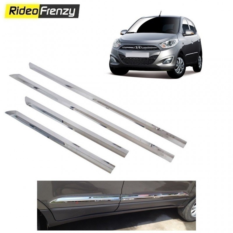 Buy Stainless Steel Hyundai i10 Chrome Side Beading at low prices-RideoFrenzy