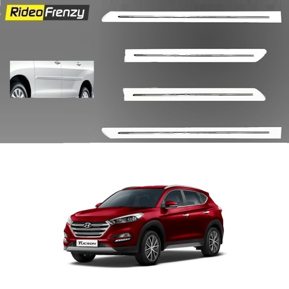 Buy Hyundai Tucson White Chromed Side Beading online at low prices-RideoFrenzy