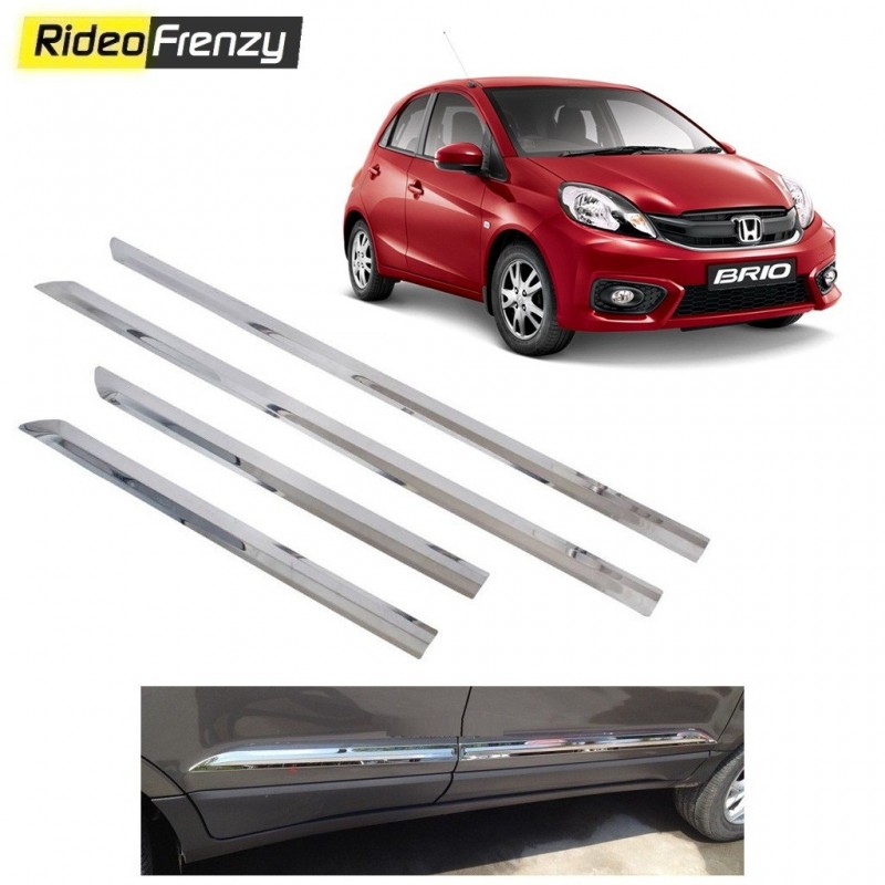 Buy Stainless Steel Honda Brio Chrome Side Beading online at low prices-RideoFrenzy