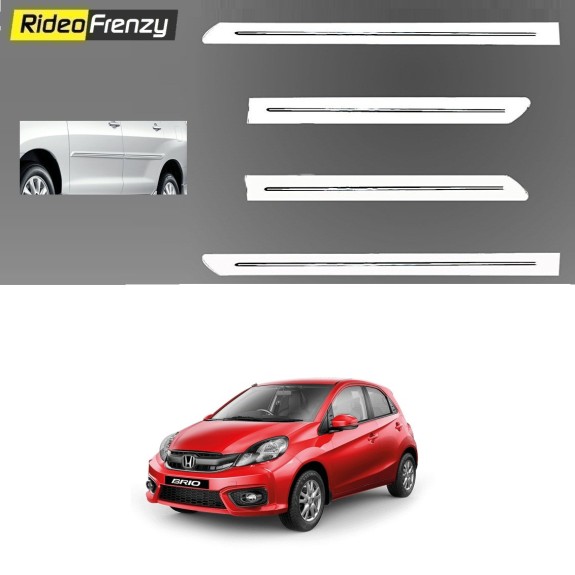 Buy Honda Brio White Chromed Side Beading at low prices-RideoFrenzy