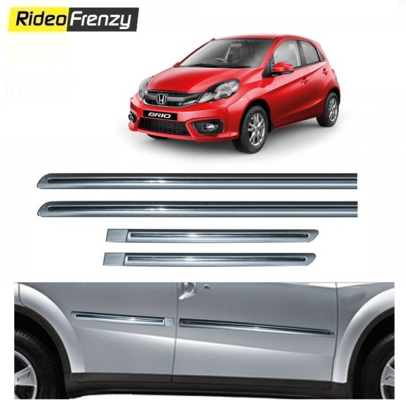 Buy Honda Brio Silver Chromed Side Beading online at low prices-RideoFrenzy
