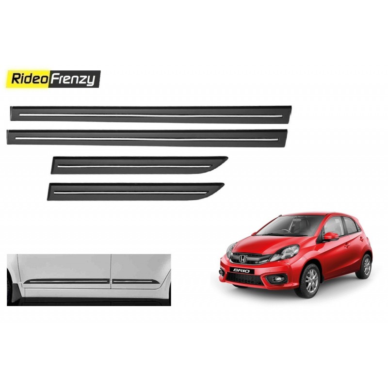 Buy Honda Brio Black Chromed Side Beading at low prices-RideoFrenzy
