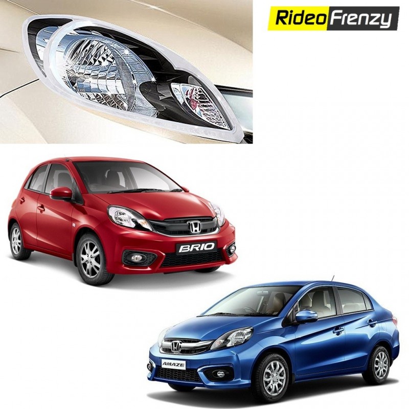 Buy Honda Amaze & Brio Chrome Head light Covers online at low prices-RideoFrenzy