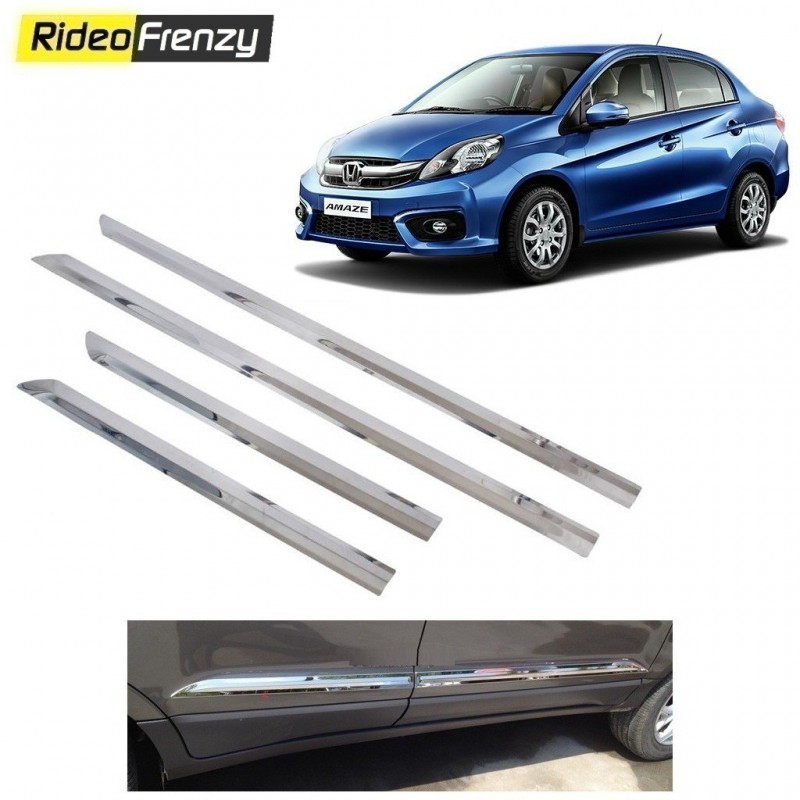 Buy Stainless Steel Honda Amaze Chrome Side Beading online at low prices-RideoFrenzy 