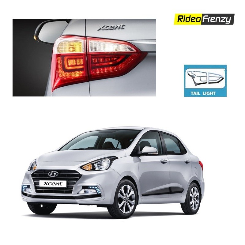 Buy New Hyundai Xcent Chrome Tail Light Covers online at low prices-RideoFrenzy