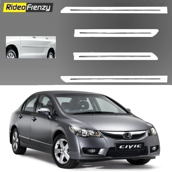 Buy Honda Civic White Chromed Side Beading online at low prices-RideoFrenzy
