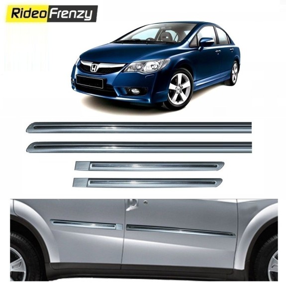 Buy Honda Civic Silver Chromed Side Beading online at low prices-RideoFrenzy