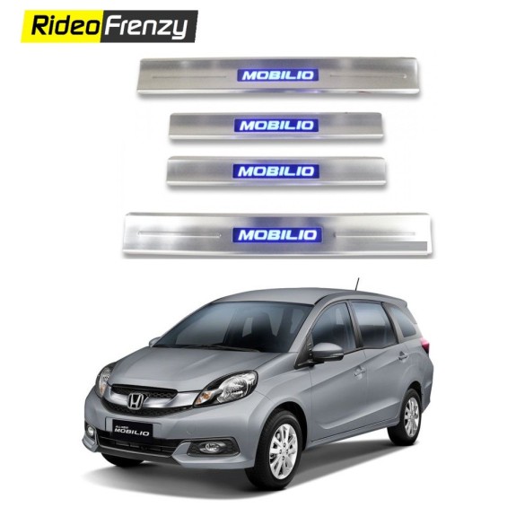 Buy Honda Mobilio Stainless Steel Sill Plate with Blue LED online at low prices-RideoFrenzy