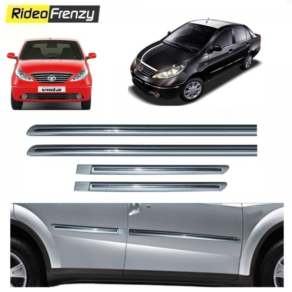 Buy Tata Indica Vista/Manza Silver Chromed Side Beading online at low prices-RideoFrenzy
