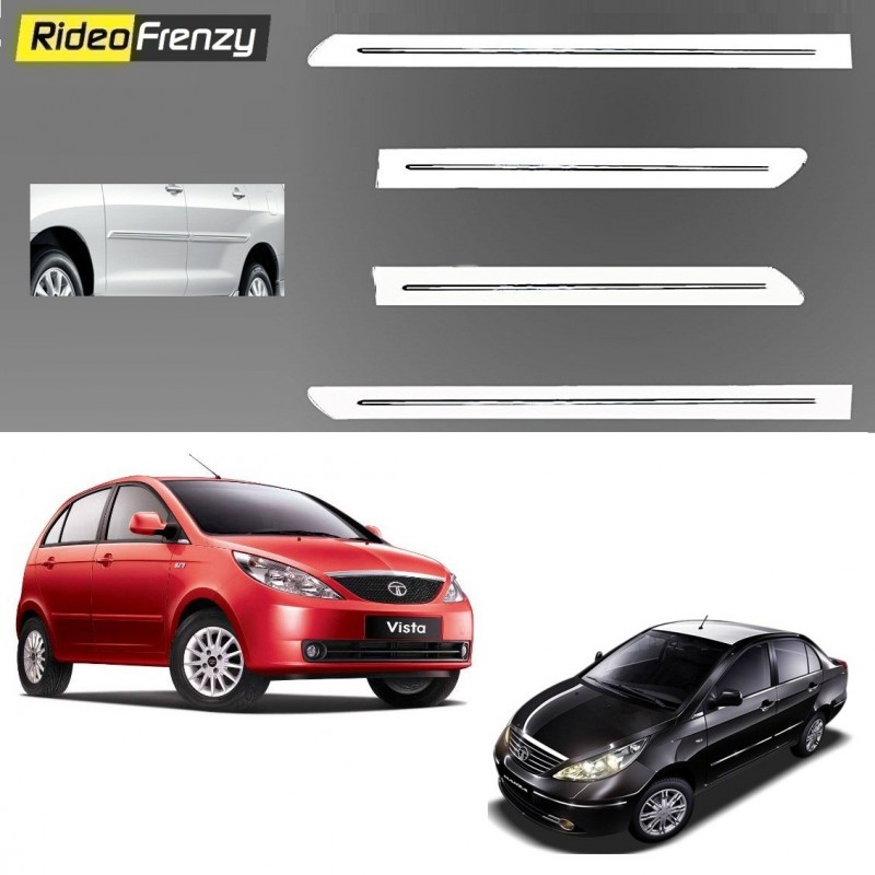 Buy Tata Indica Vista/Manza White Chromed Side Beading online at low prices-RideoFrenzy