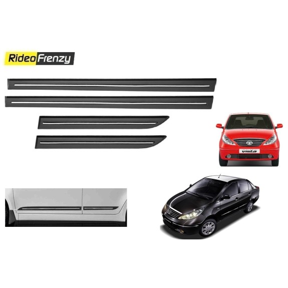 Buy Tata Indica Vista/Manza Black Chromed Side Beading online at low prices-RideoFrenzy