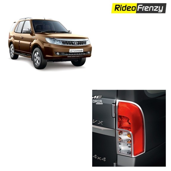 Buy Premium Tata Safari Storme Chrome Tail Light Covers online at low prices-RideoFrenzy