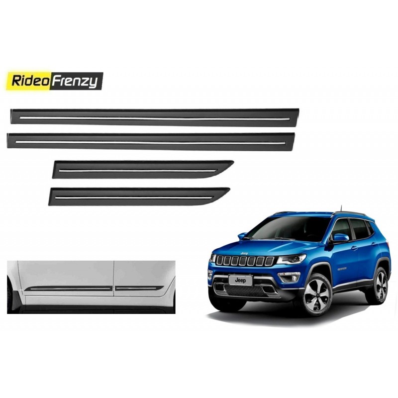 Buy Jeep Compass Black Chromed Side beading at low prices-RideoFrenzy
