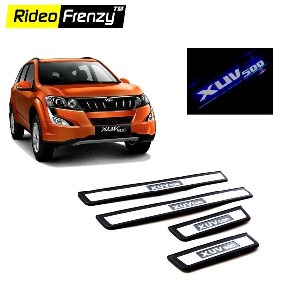 Buy Mahindra XUV500 Stainless Steel Door Sill Plate with Blue LED at Rideofrenzy