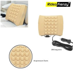 Buy Beige Car Seat Vibrating Massage Cushion | 12V Plug & Play