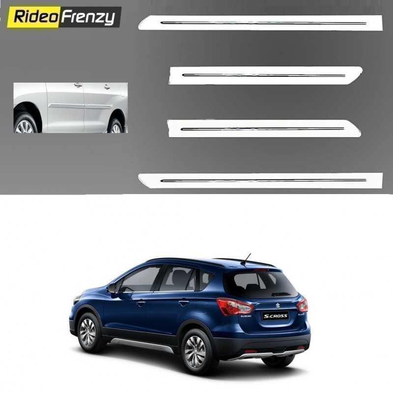 Buy Maruti S-Cross White Chromed Side Beading at low prices-RideoFrenzy