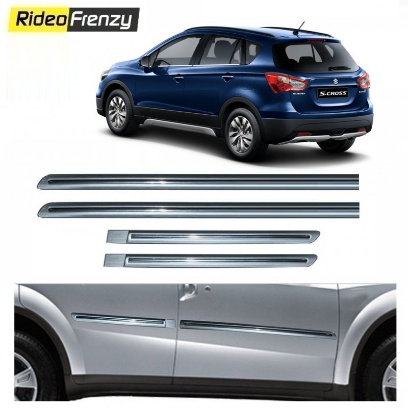 Buy Maruti S-Cross Silver Chromed Side Beading at low prices-RideoFrenzy