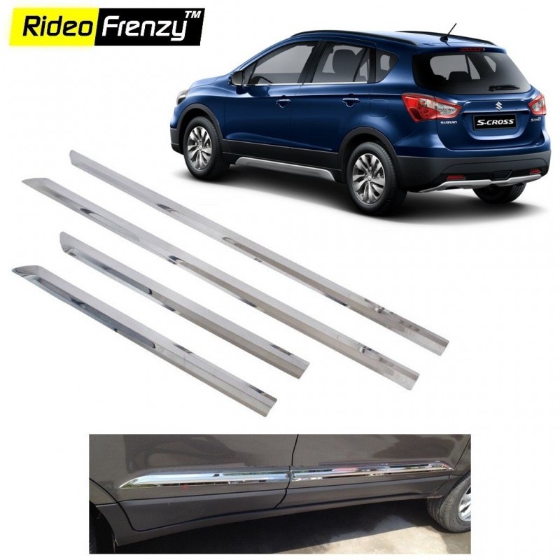Buy Triple Layered Maruti S-CROSS Chrome Side Beading at low prices-RideoFrenzy