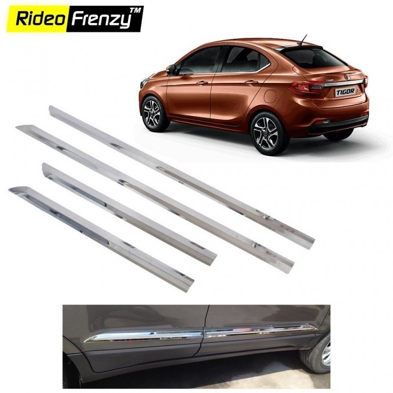 Buy Stainless Steel Tata Tigor Chrome Side Beading at low prices-RideoFrenzy