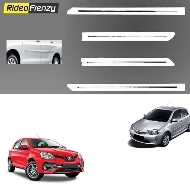 Buy Toyota Etios Liva & Etios White Chromed Side Beading online at low prices-Rideofrenzy
