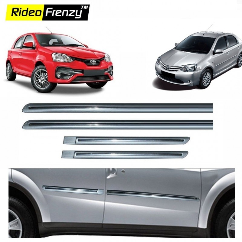 Buy Toyota Etios Liva & Etios Silver Chromed Side Beading online at low prices-Rideofrenzy