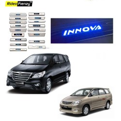 Buy Toyota Innova Stainless Steel Sill Plate with Blue LED online at low prices-Rideofrenzy