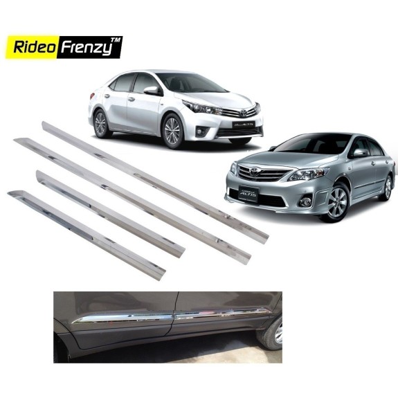 Buy Stainless Steel Toyota Corolla Altis Chrome Side Beading online at low prices-Rideofrenzy